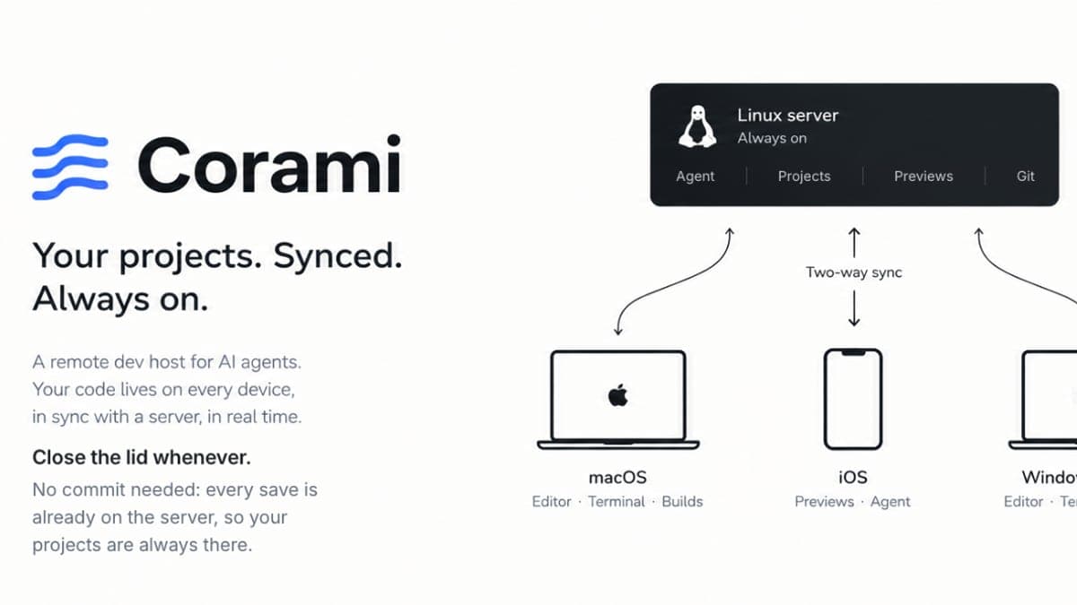Il server Linux di Corami, i computer dei client e le anteprime in sincronia