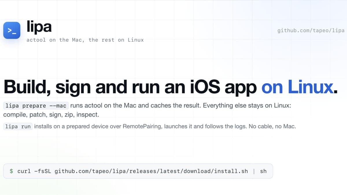 lipa compila e firma un'app iOS su Linux